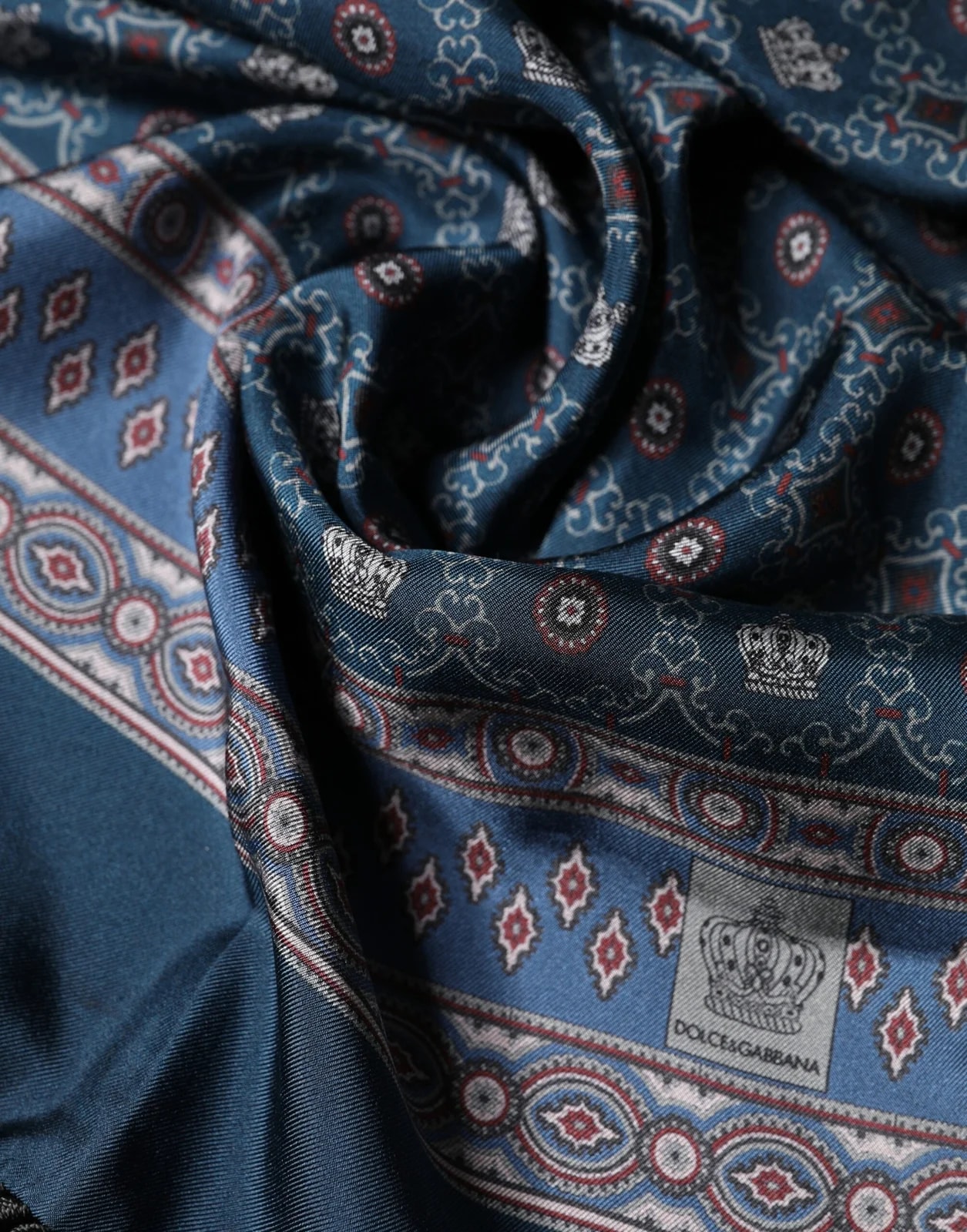 Dolce & Gabbana Crown Geometric Wrap Foulard 184cm X 33cm Scarf 3