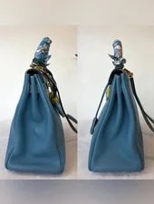 Hermes Kelly32 Retourne, , BleuJean/ , /Duster/ Twilly, Price Firm 4