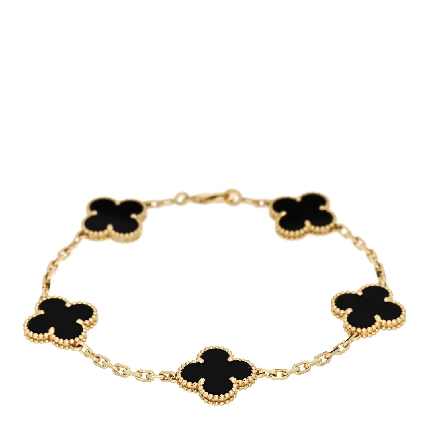 Van Cleef & Arpels — 18K Yellow Gold 5 Motifs Guilloche Alhambra — Jewelry — resale