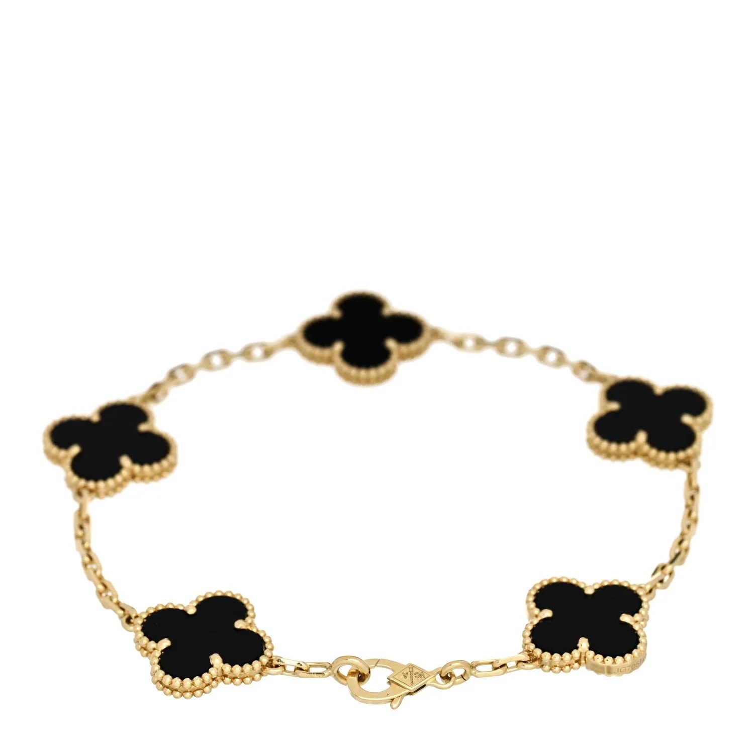 18K Yellow Gold 5 Motifs Guilloche Alhambra 2
