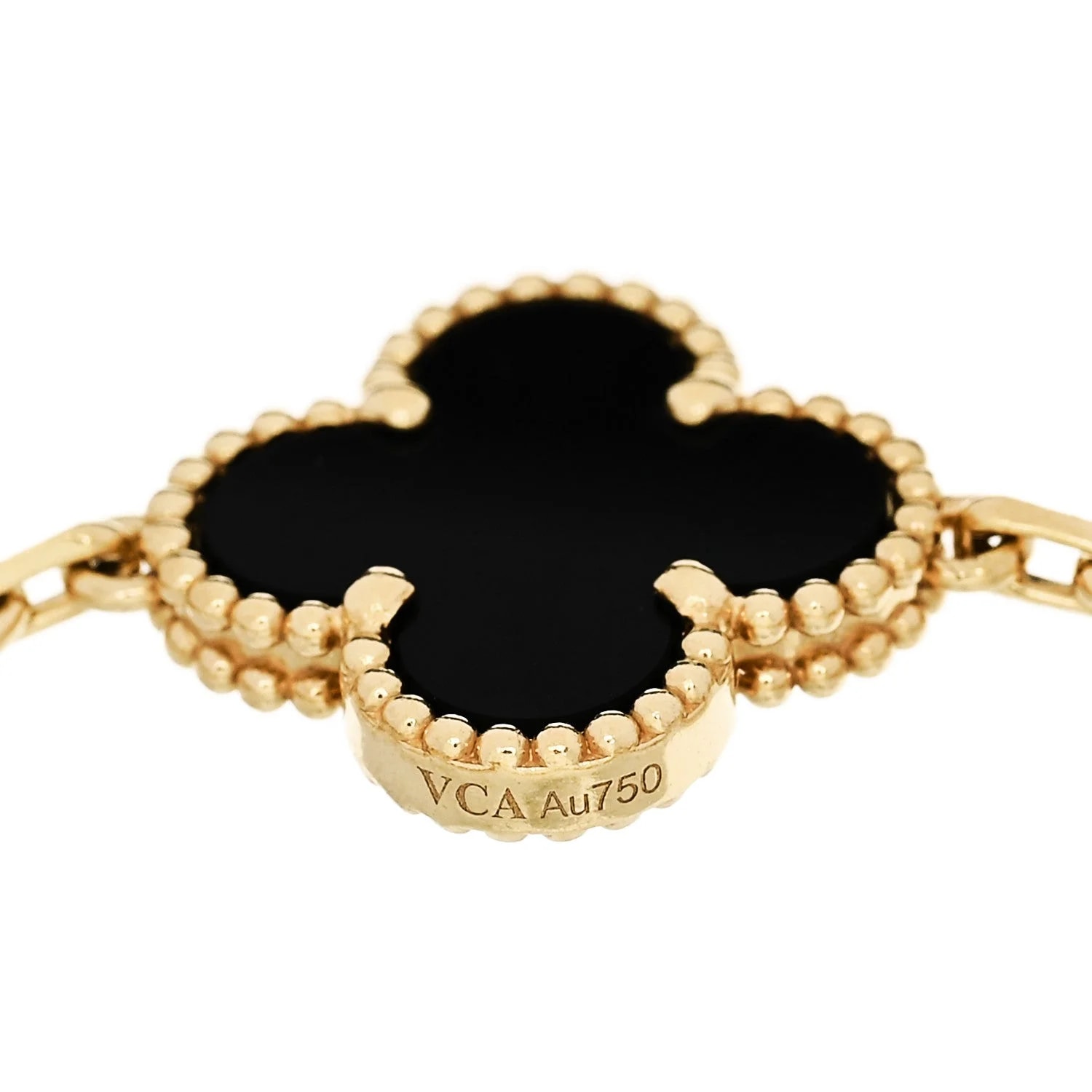 18K Yellow Gold 5 Motifs Guilloche Alhambra 4