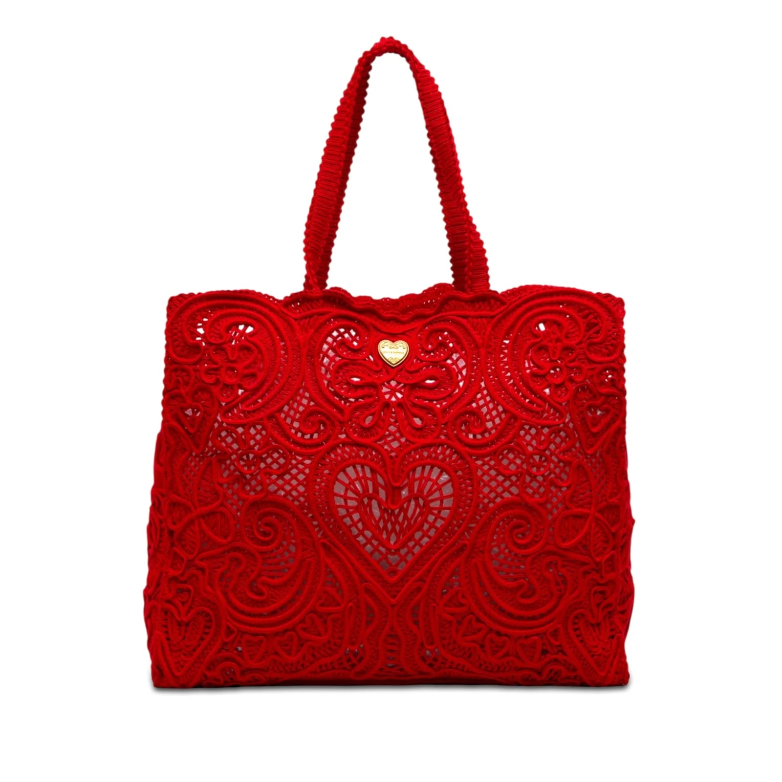 Dolce & Gabbana — Large Cordonetto Lace Beatrice Shopper — Handbag — resale