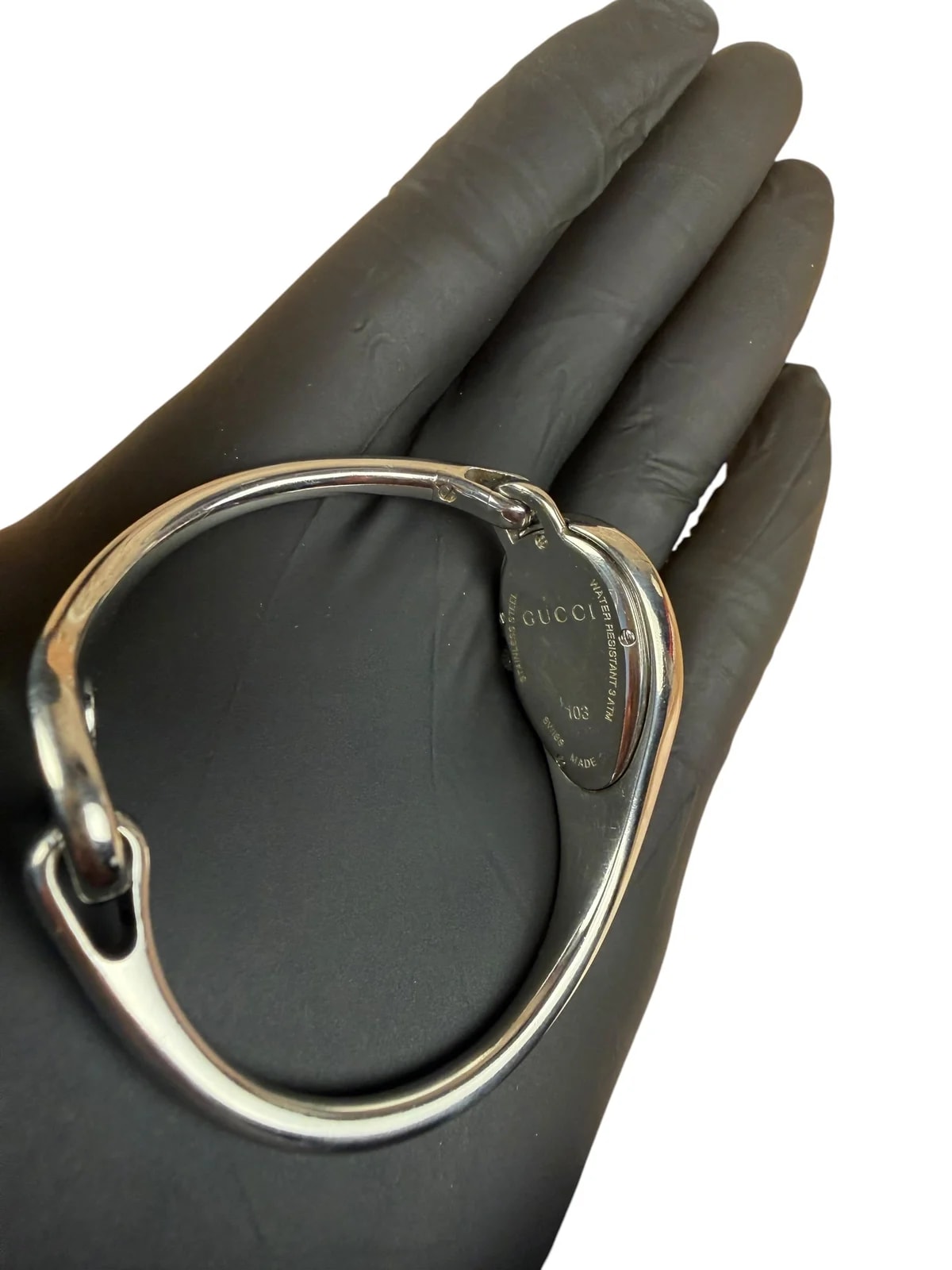 Gucci 103 Silver Dial Horsebit Bangle 3