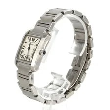 Authentic Cartier Tank Française MM Date W51011Q3 Stainless Steel Quartz #2... 2