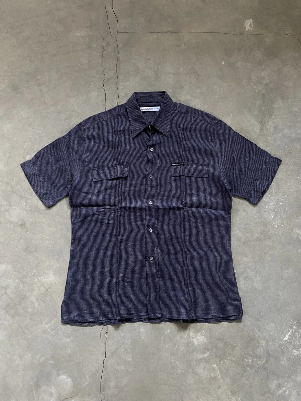 Saint Laurent — Saint Laurent Jeans Stripe Shirt Double Pocket Icon — streetwear — resale