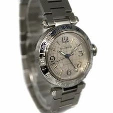 Cartier Pasha C Meridian GMT W31029M7 Automatic 35mm Box Papers Silver 3