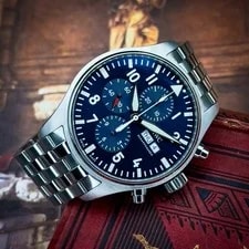 IWC Pilot le Petit Prince Chronograph Blue Dial 43mm Stainless Steel 3