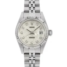 Rolex — Rolex Datejust 10P Diamond 79174G Silver Carving Computer K Number Second Ha... — Watch — resale