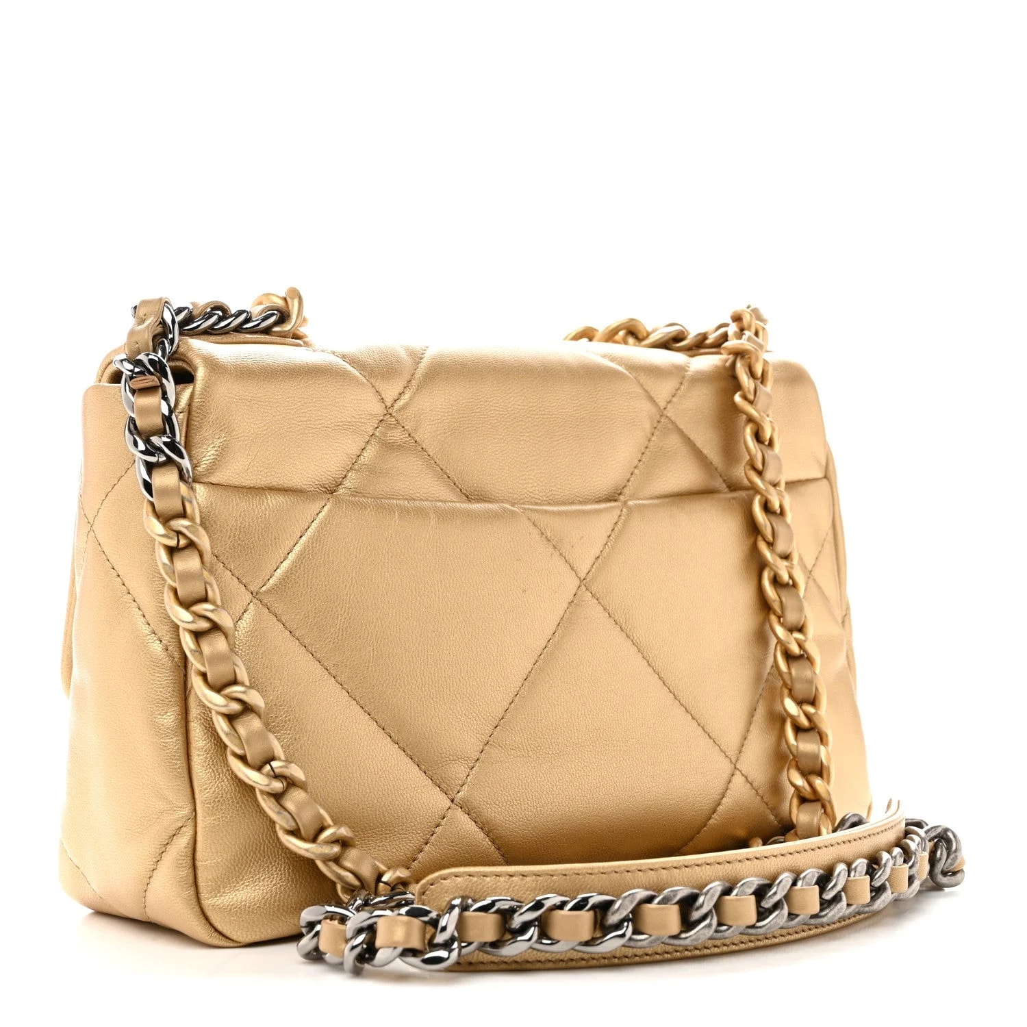 Metallic Medium Chanel 19 Flap 3