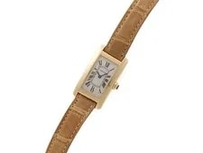 Cartier Tank Americaine SM W2601556 K18Yellow Gold / Leather 20mm Quartz #DW1715 2