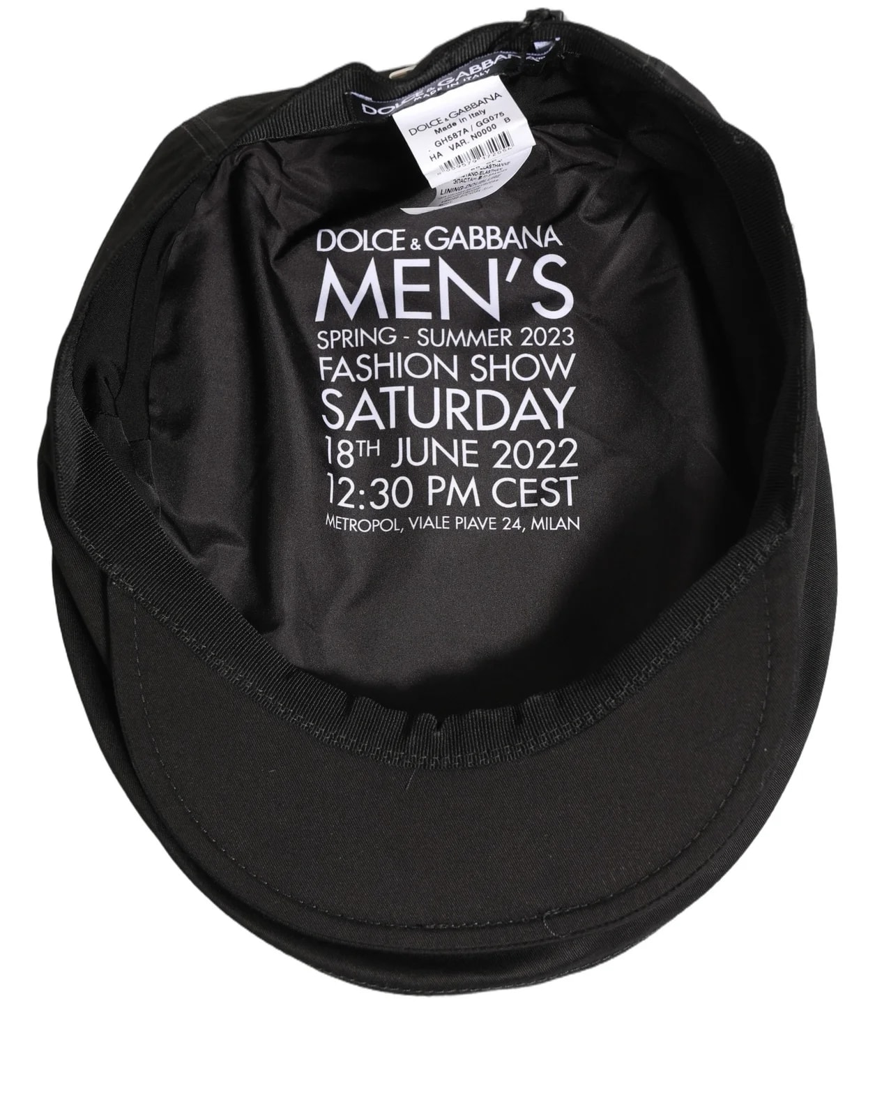 Dolce & Gabbana — Dolce & Gabbana Stretch Newsboy Cloth Capello Hat — Accessory — resale