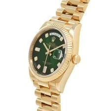 Rolex Day-Date 36 128238A 36mm Yellow Gold Green #WW3270 2