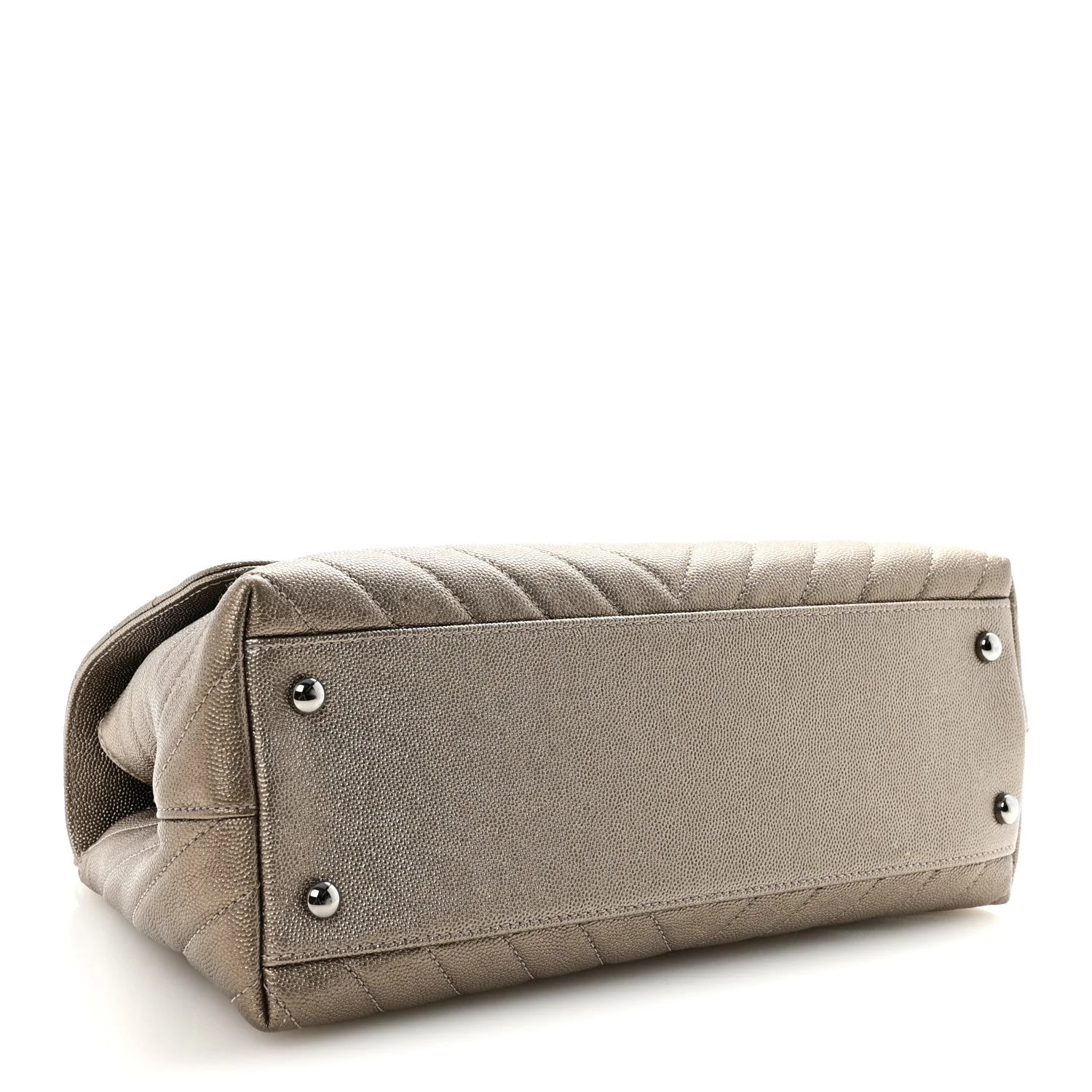 Metallic Chevron Small Coco Handle Flap Light 4