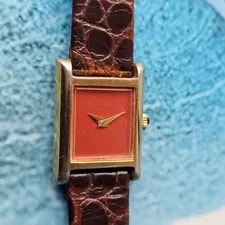 Cartier Tank Hand-Winding Burgundy Red Dial 4
