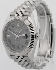 Papers Rolex DateJust 41mm Rhodium Diamond Oyster 18K Fluted 126334 BOX 3