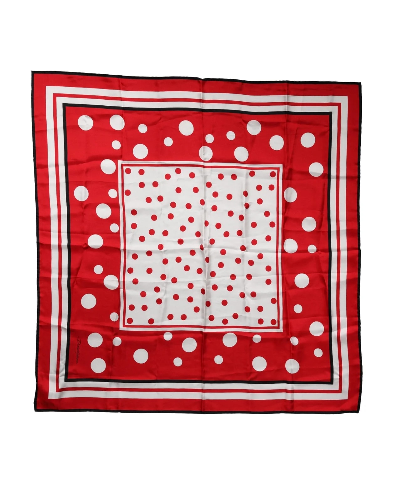 Dolce & Gabbana — Dolce & Gabbana Polka Dot Square Foulard 90cm X 88cm Scarf — Accessory — resale