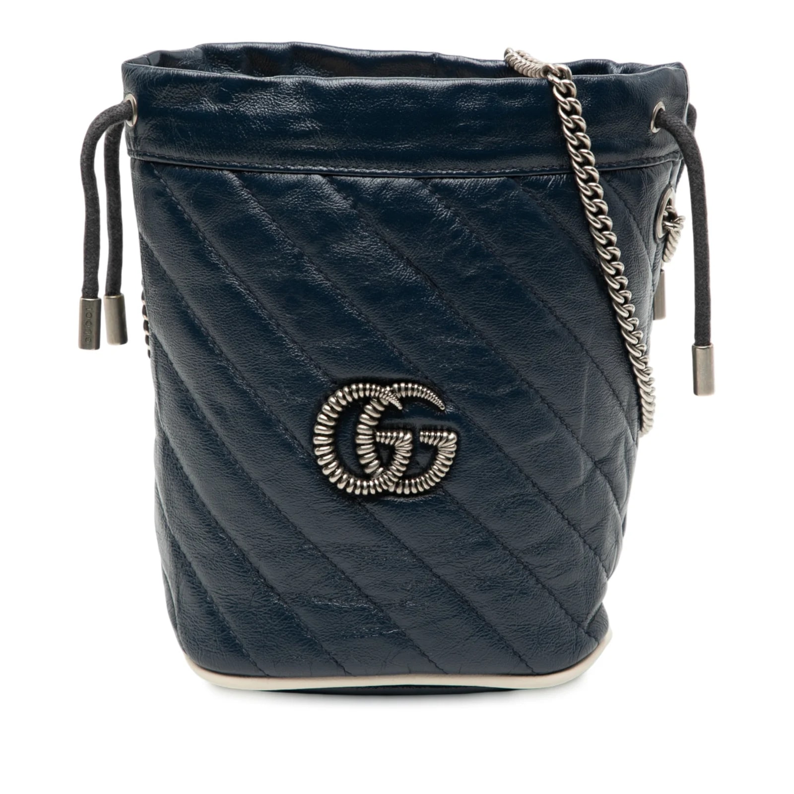 Gucci — Mini GG Marmont Matelasse Diagonal Torchon Bucket — Handbag — resale