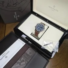 Patek Philippe Calatrava Pilot Travel Time 5524G-001 42MM 18K White Gold B&P 2