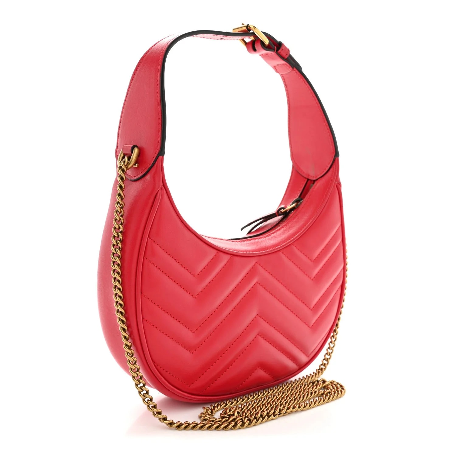 Matelasse Chevron Mini GG Marmont Half Moon Hobo 3