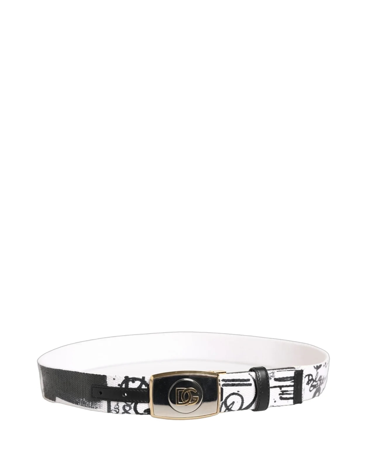 Dolce & Gabbana Graffiti Print Metal Buckle Belt 3