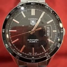 Tag Heuer — Tag Heuer Carrera Caliber 5 Wv211M-0 Automatic Winding Operation Ss Black Dial — Watch — resale