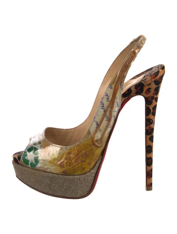 Christian Louboutin — Animal Print Slingback — Designer Shoe — resale