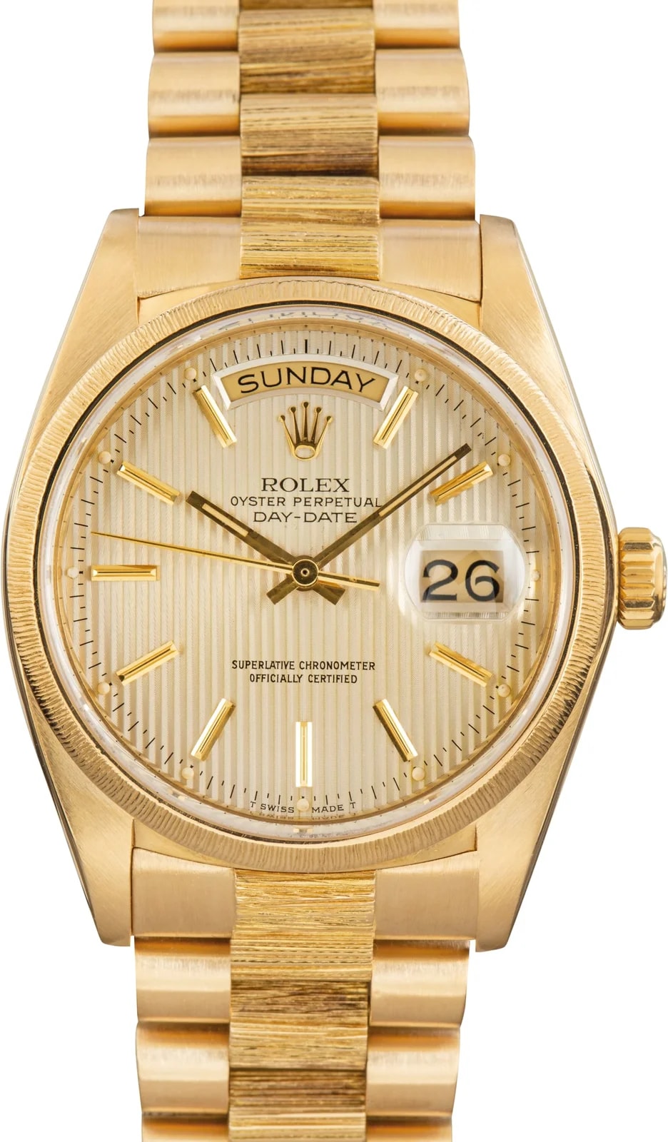 Rolex — Rolex Day-Date 36 Yellow Gold 18078 Barked Finish — Watch — resale