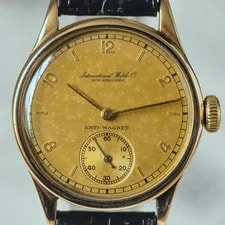 Solid 14K Gold IWC Schaffhausen Calatrava Wedding c1935 4