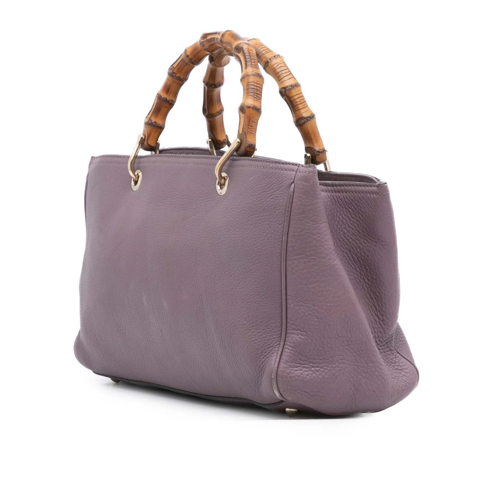 Medium Metallic Bamboo Shopper Satchel 2