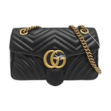 Gucci — Gucci GG Marmont Double G Metal Chevron - Very Good #1QLE9D8 — Handbag — resale