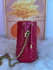 Gucci GG Marmont Mini Bucket Chevron Chain Strap 2