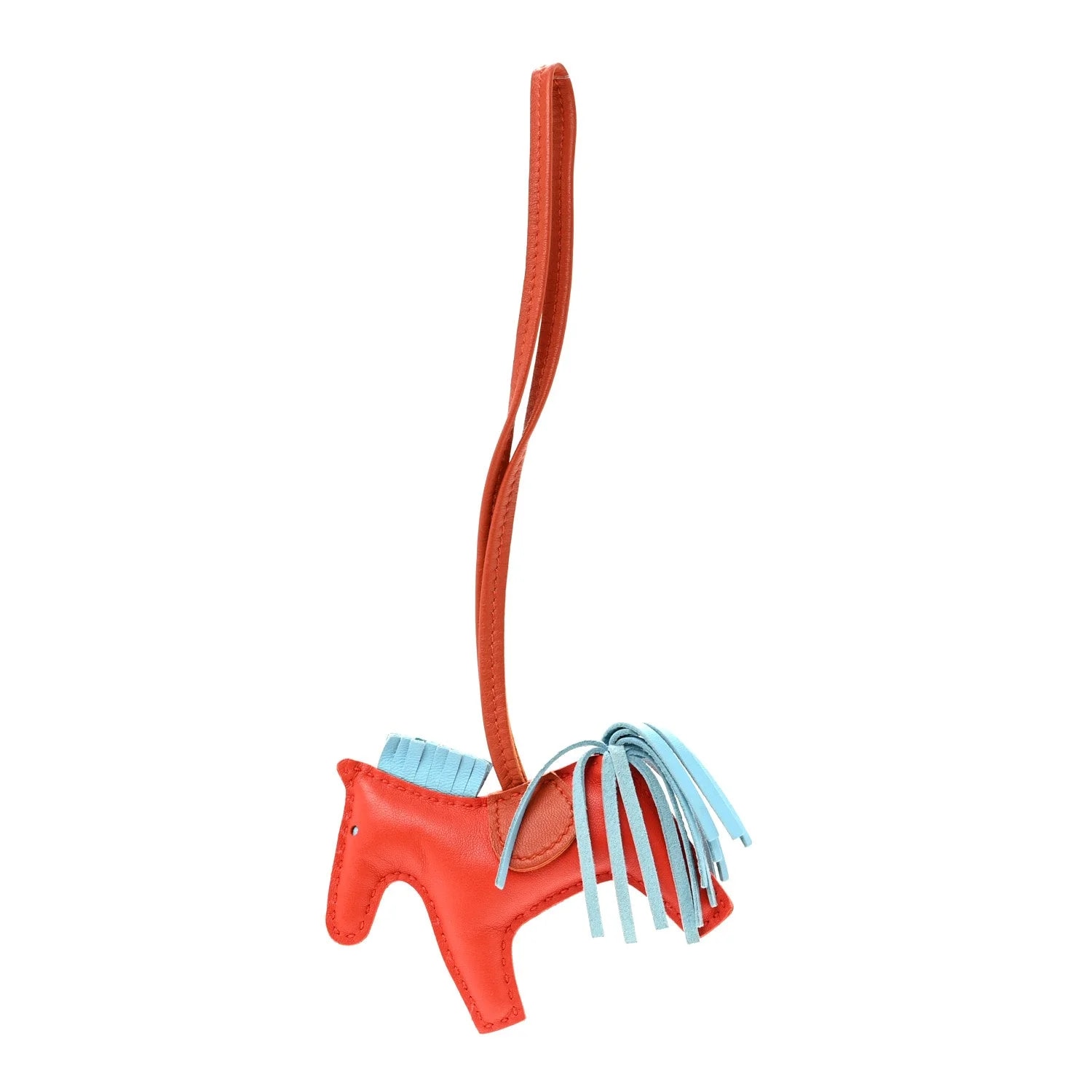 Hermès — Milo Grigri Rodeo Horse Bag Charm Capucine Celeste Cornaline — Accessory — resale