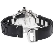 Cartier Chronoscaff W10198U2 31mm SS Rubber Black Dial Quartz Chronograph #C504 3
