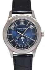 Patek Philippe — NOS Patek Philippe Annual Calendar 18k White Gold Blue Dial B/P '25 5205G — Watch — resale