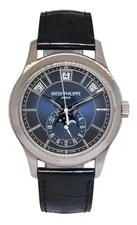 NOS Patek Philippe Annual Calendar 18k White Gold Blue Dial B/P '25 5205G 2