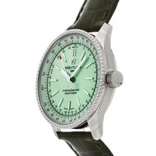 Breitling Navitimer Steel Auto 35mm Green Dial Slide Rule A17395361L1P1 2