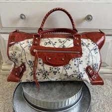 Balenciaga — Balenciaga City & / Floral Cloth Fabric w/COA — Handbag — resale