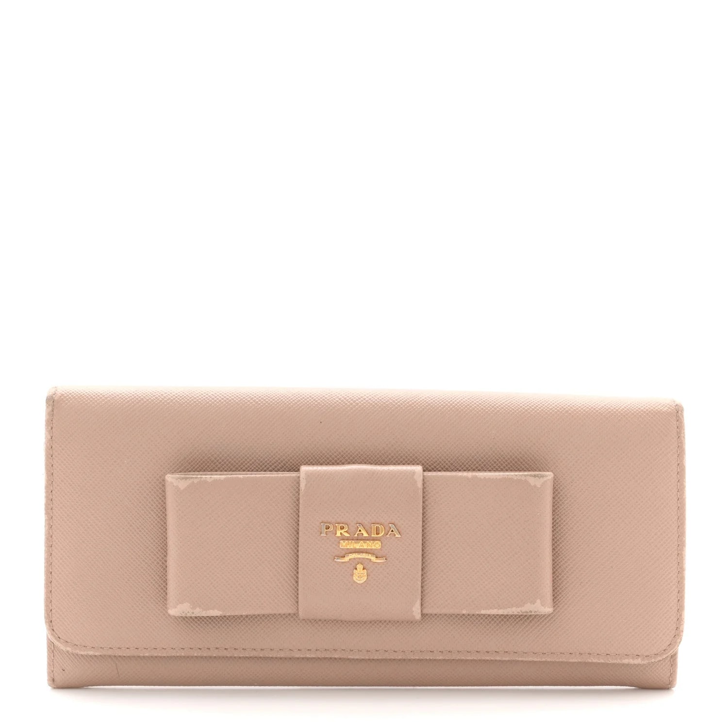 Prada — Fiocco Bow Continental Wallet Cammeo — Accessory — resale