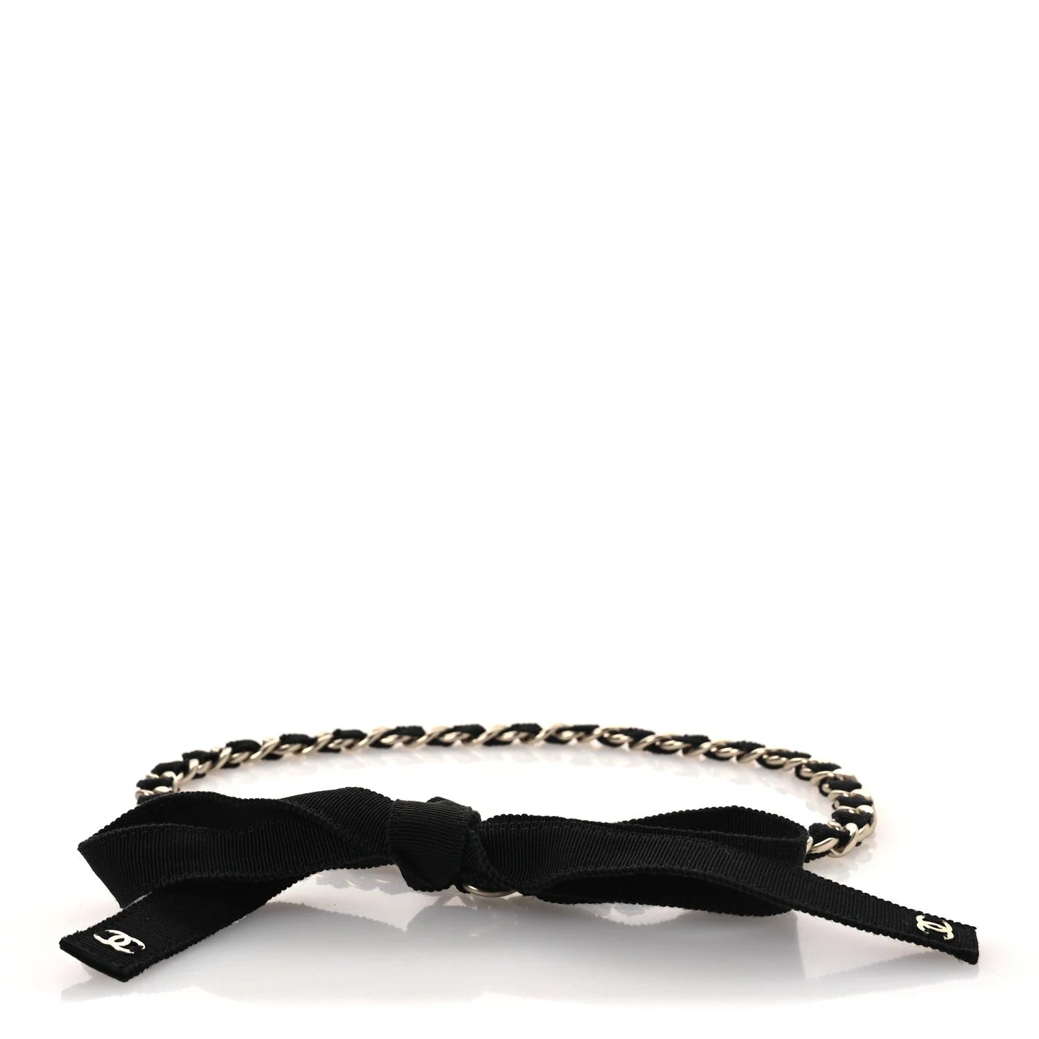 Chanel — Grosgrain Chain CC Bow Belt — Accessory — resale