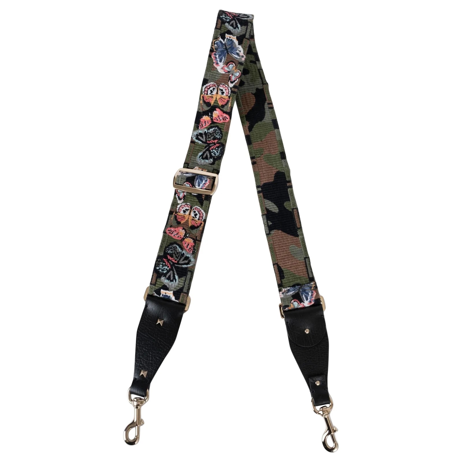 Valentino — Valentino Camu Butterfly Embroidered Guitar Strap — Handbag — resale