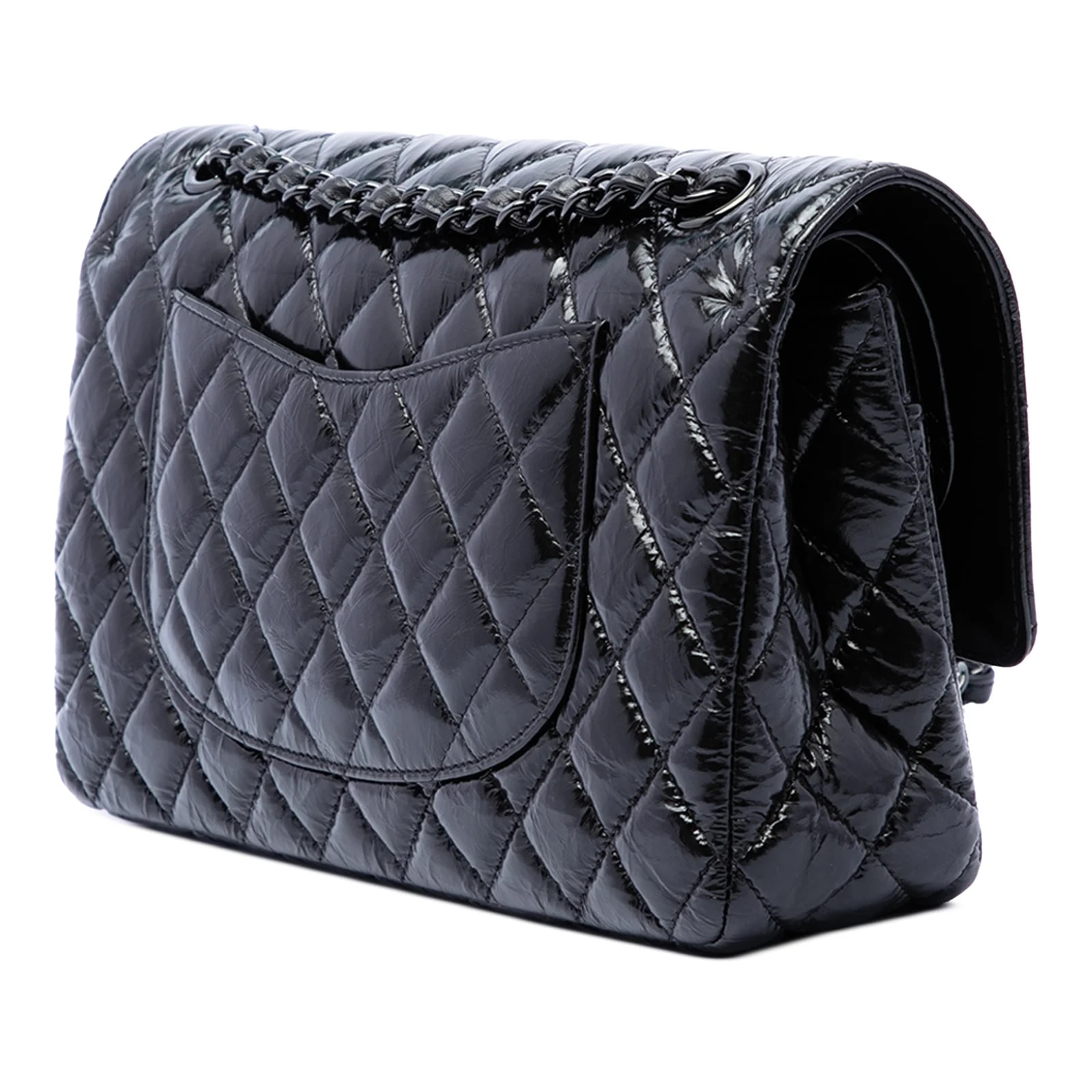 Medium Classic Shiny Crumpled So Double Flap 2