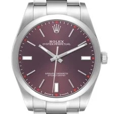Rolex — Rolex Oyster Perpetual 39 Steel Red Grape 114300 Card — Watch — resale