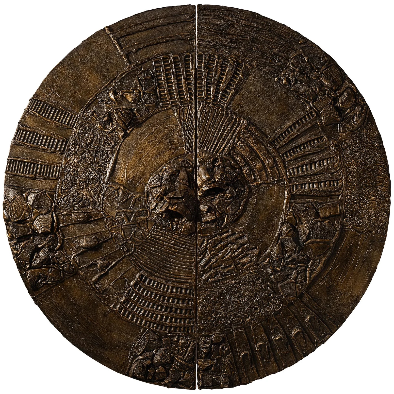Paul Evans for Directional Large Scaled Wall Mounted PE-122 Bar Cabinet in Sculpted Bronze — Furniture — resale
