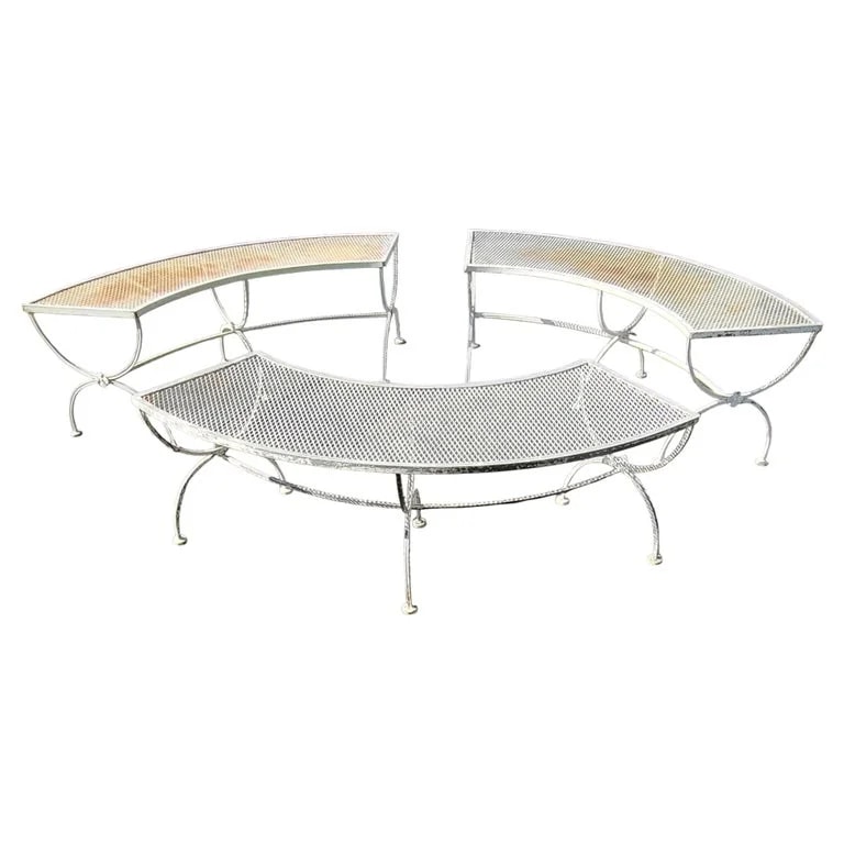 Salterini — Set of Three Salterini Curved Outdoor Garden Benches, 1950-1960 — Furniture — resale