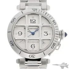 Cartier — Cartier Pasha 38 Grid W31040H3 Stainless Steel 38.5mm Silver Dial #HIW106 — Watch — resale