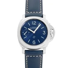 Panerai — Panerai Luminor PAM01085 Hand-rolled 44mm Blue Stainless Box and Paper — Watch — resale