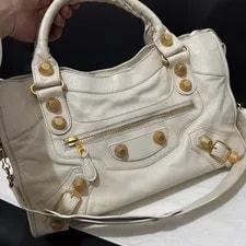 Balenciaga — Balenciaga Giant City White Gold Studs — Handbag — resale