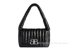 Balenciaga Woman Monaco Sling S Calf Quilted Bb Logo Made in Italy 2