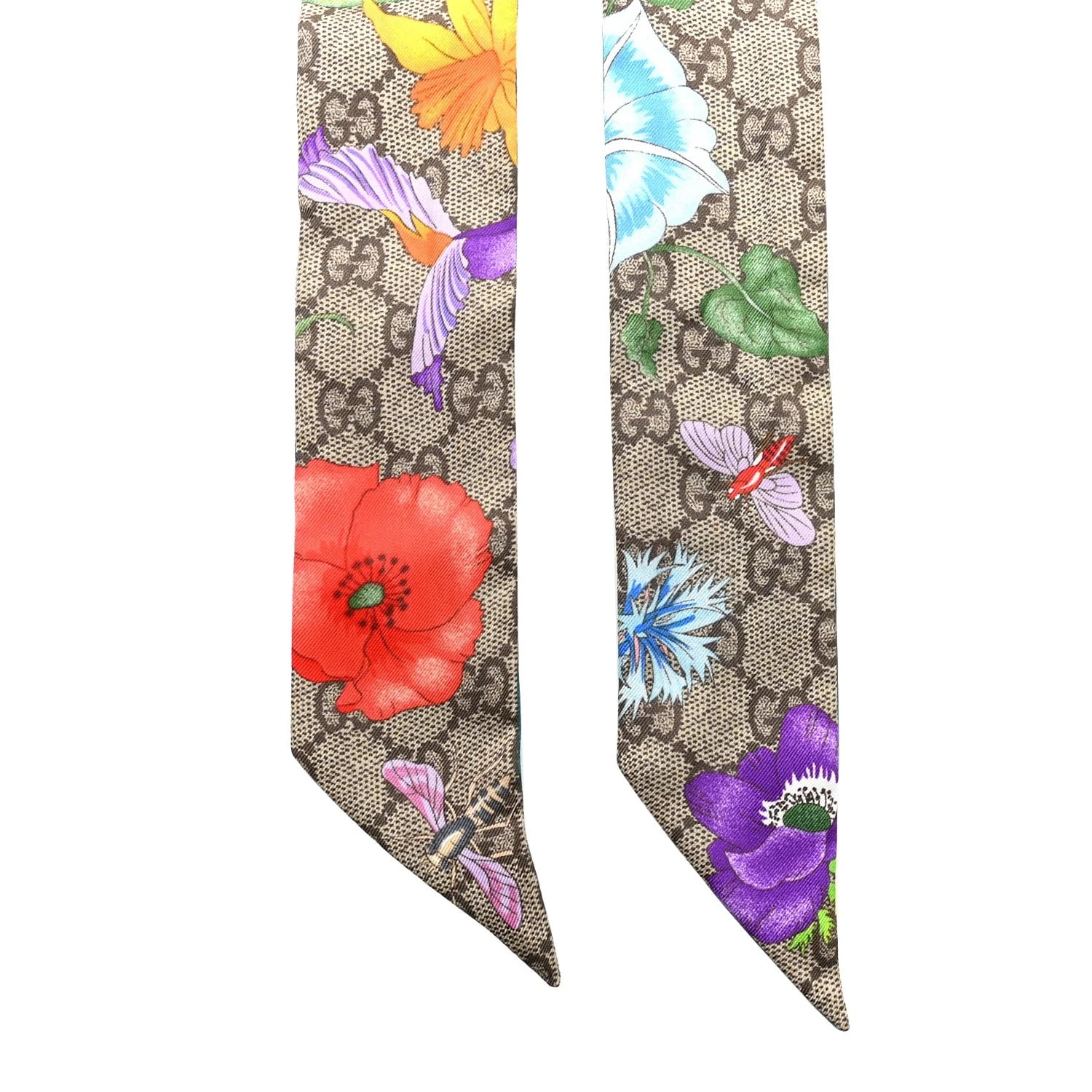 Twill GG Special Flory Neck Bow Scarf 2