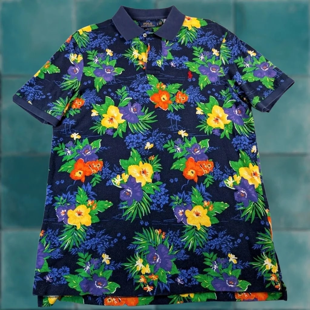 Polo Ralph Lauren — Polo Ralph Lauren Polo Golf Shirt Floral AOP L — streetwear — resale
